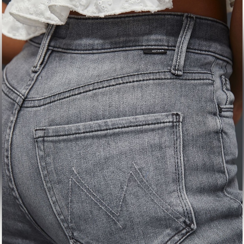 Mother The Pixie Dazzler Dark Gray Ankle Frey Jeans - Picture 5 of 11